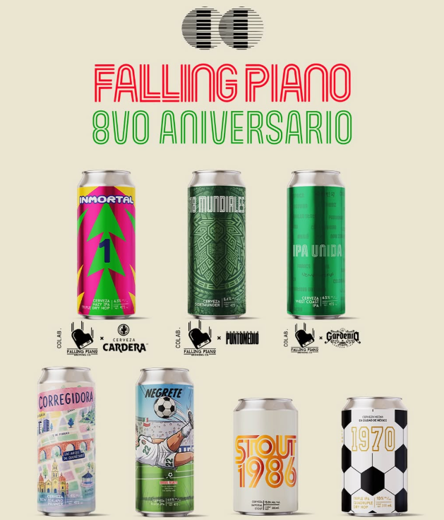 Cervezas mundialistas Falling Piano.