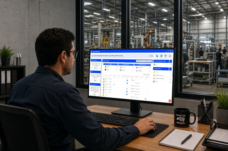 Hombre trabajando computadora